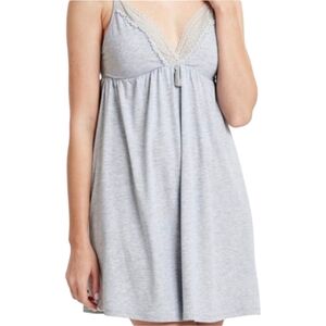 LC Waikikki PURE SECRET Gray Lace Trim Nighthgown